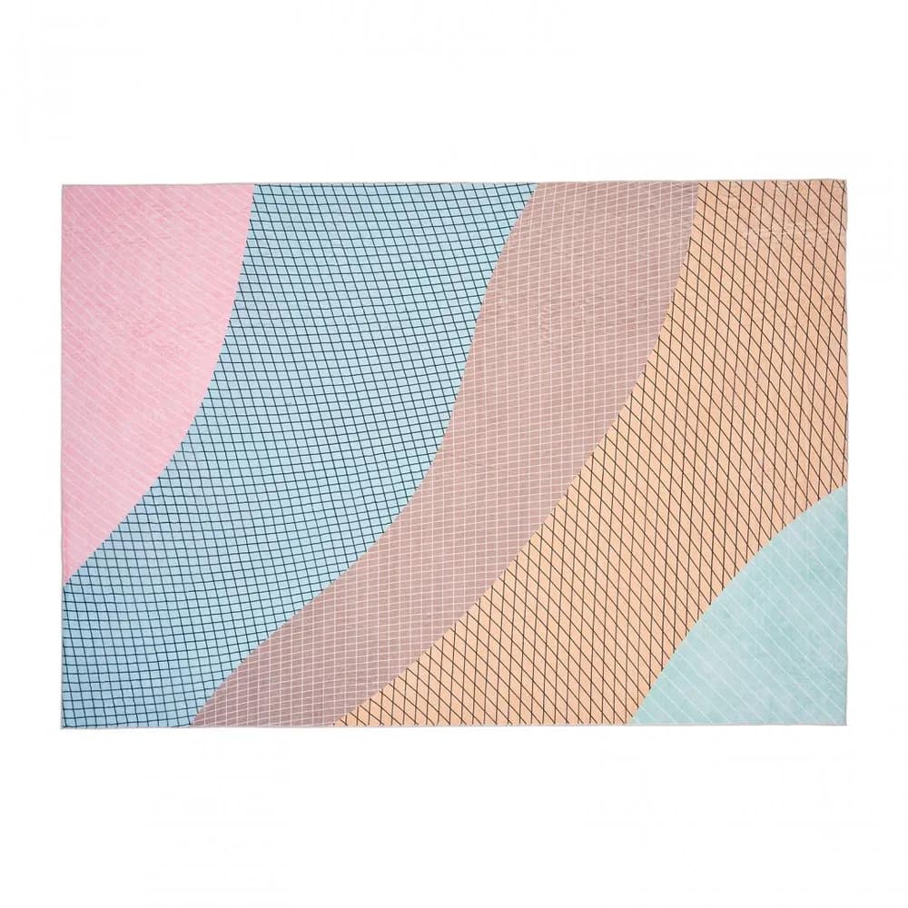 Covor printat, RAINBOW 200x300 cm, lavabil cu spate antialunecare, inaltime fir 3mm