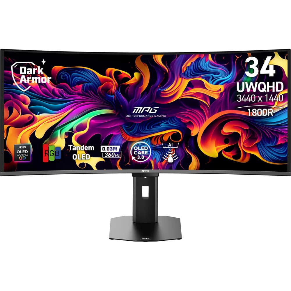 MSI MPG 341CQR QD-OLED X36 34inch QD-OLED UWQHD Curve 1800R 360Hz 0.03ms 2xHDMI DP USB Type-C 2xUSB Type-A 2xUSB Type-B 3Y "MPG 341CQR QD-OLED X36"