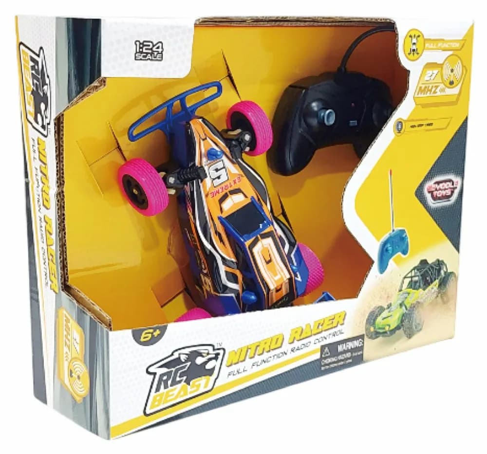 MASINUTA CU TELECOMANDA NITRO RACER, SCARA 1/24, 19CM, DIVERSE CULORI- PORTOCALIU, MOV SI VERDE — miniatură