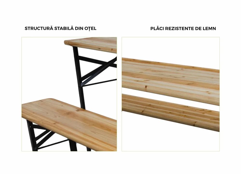 HEINNER SET LEMN 2+1 BERARIE 167*46*75CM — miniatură