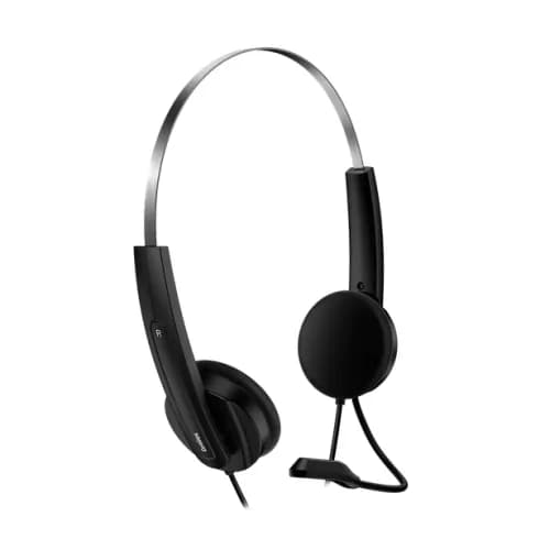 CASTI Genius "HS-220U", cu fir, utilizare multimedia, USB Type-C, microfon pe brat, lungime cablu 2.4m, control volum pe fir, negru, "31710032401" - 4710268262190 — miniatură