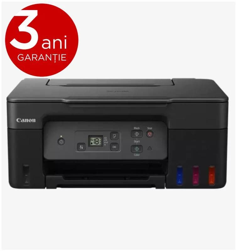 "Multifunctional inkjet color CISS Canon PIXMA G2470, dimensiune A4(Printare, Copiere, Scanare), viteza imprimare 11ipm alb-negru, 6ipm color,rezolutie printare 4800x1200 dpi, imprimare fara margini, alimentarehartie 100 coli, scanner CIS rezolutie 600x1200 dpi, copiere multipla 99copii, Zoom 25