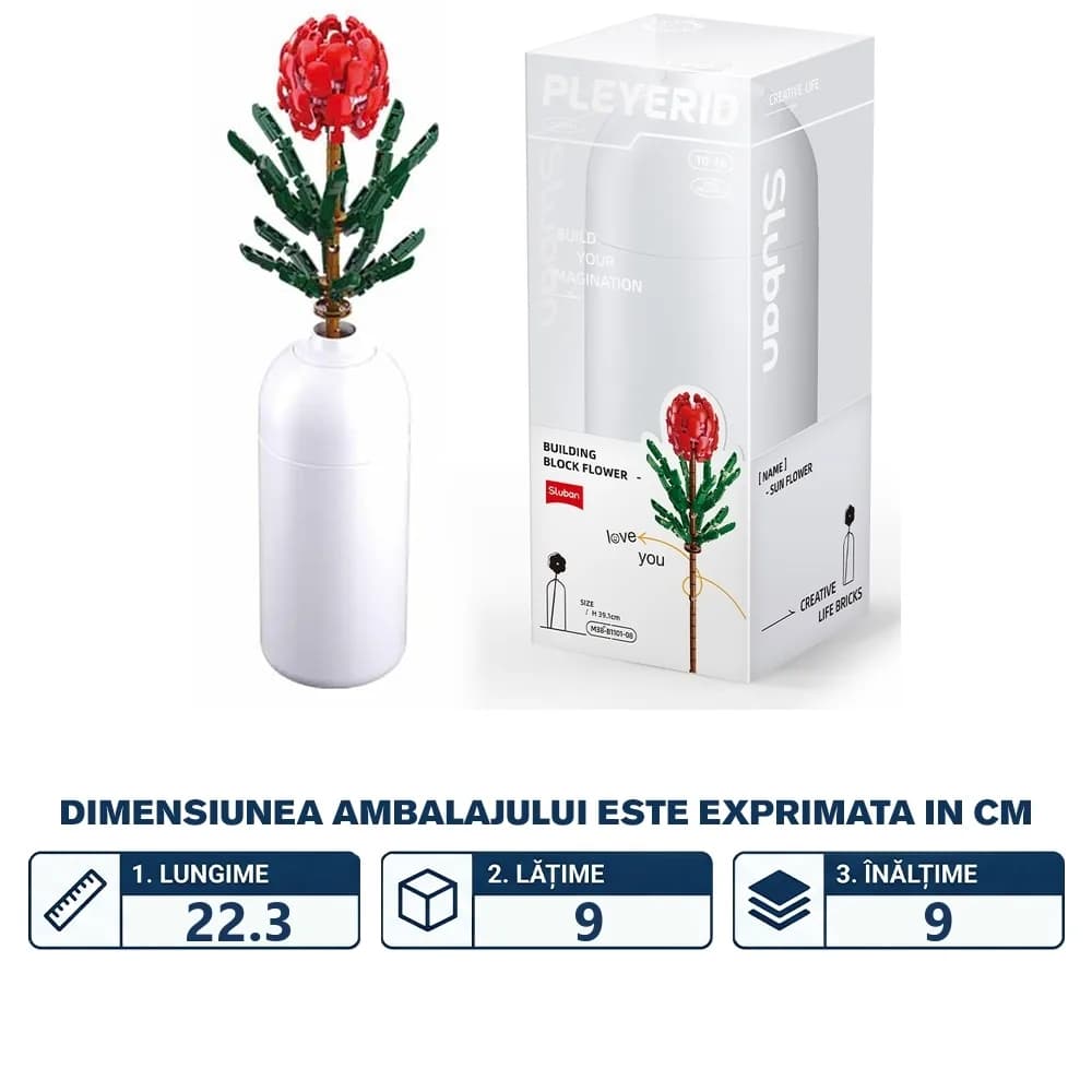 Set de Constructie Flowers, 251 piese, Tibouchina Urvilleana - Sluban — miniatură
