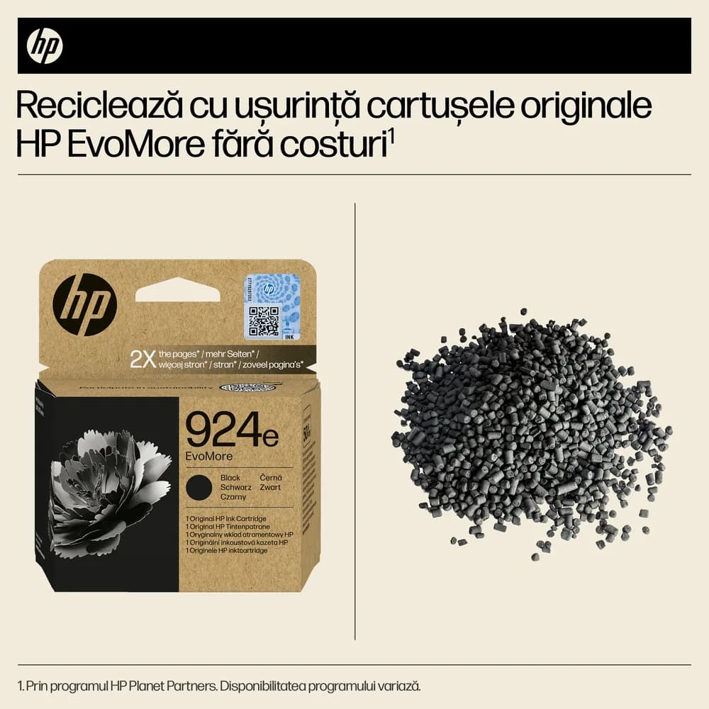 Cartus Cerneala Original HP Black, nr.924E, pentru 8120e|8130e, 500, incl.TV 1.2 RON, "4K0V0NE" — miniatură