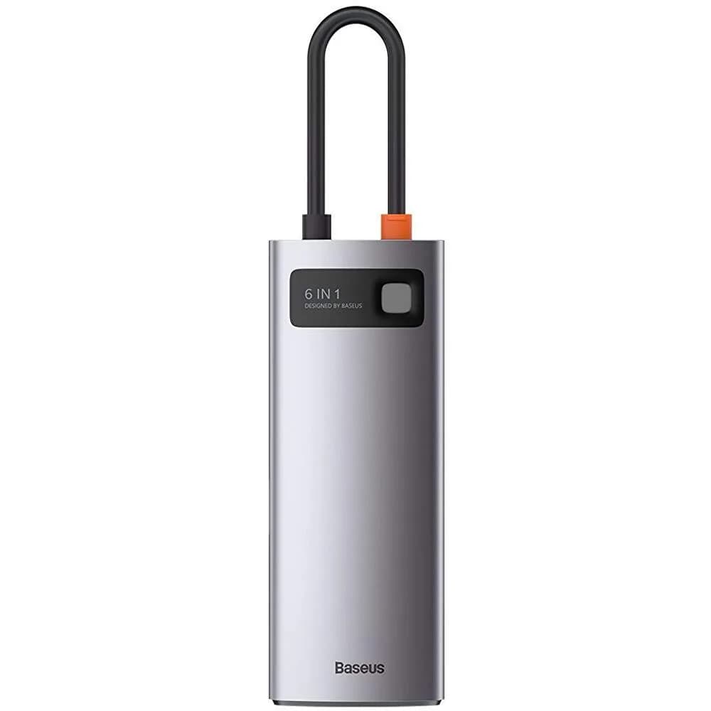 DOCKING Station Baseus Metal Gleam,conec PC USB-C, USB 3.0x3, RJ-45 Gigabit LANx1, USB-Cx1 PD 100W 5V/9V/14.5V/20V 5A (Max.), HDMIx1/4K/30Hz,gri "CAHUB-CW0G" - 6953156204645 — miniatură