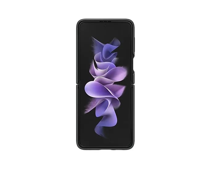 HUSA Smartphone Samsung, pt Galaxy Z Flip3, tip back cover (protectie spate), piele, ultrasubtire, negru, "EF-VF711LBEGWW" — miniatură
