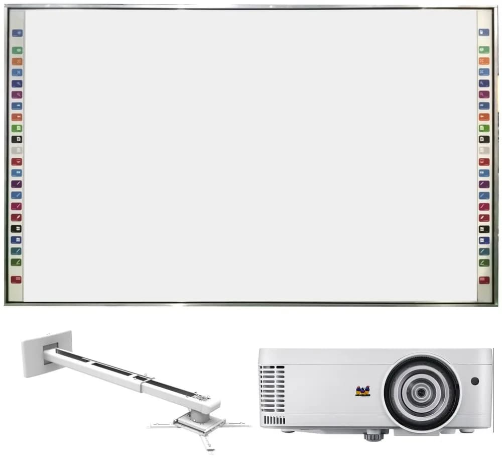 Pachet tabla interactiva EvoBoard Wide 96 inchi, Short throw, ViewSonic PS502W, Suport videoproiector PRB-11M
