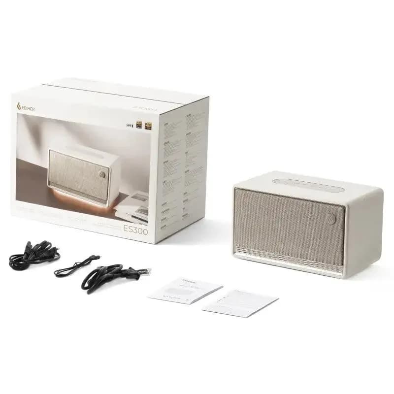 BOXE EDIFIER portabila bluetooth, RMS: 60W (15W + 15W + 30W), built-in Li-ion up to 12 hours, BT 5.4, USB-A, AUX, Edifier App, ivory, "ES300-IV" — miniatură