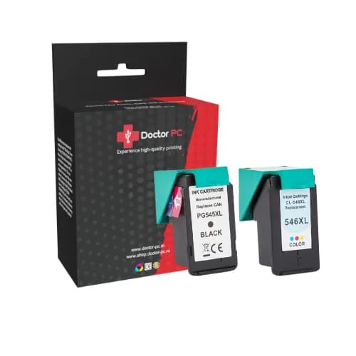 Set 2 cartuse compatibile CANON PG-545xl si CL-546xl, negru si color