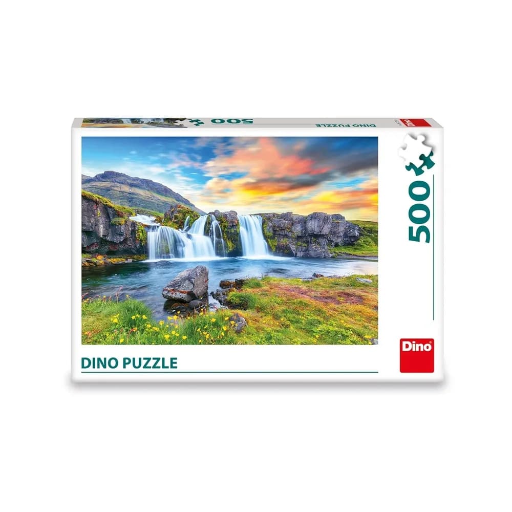 Puzzle 500 piese, Cascada Islanda - DINO TOYS — miniatură