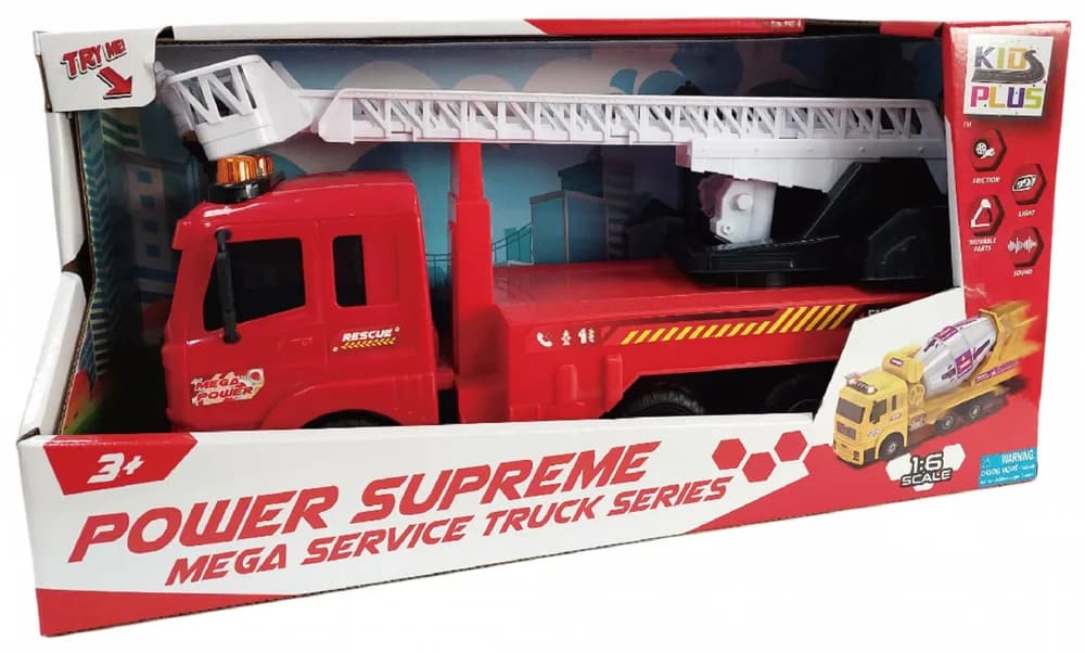 VEHICULE CU LUMINI, SUNETE SI FRICTIUNE, SCARA 1/6, DIVERSE MODELE- BASCULANTA SI AUTOSPECIALA POMPIERI — miniatură