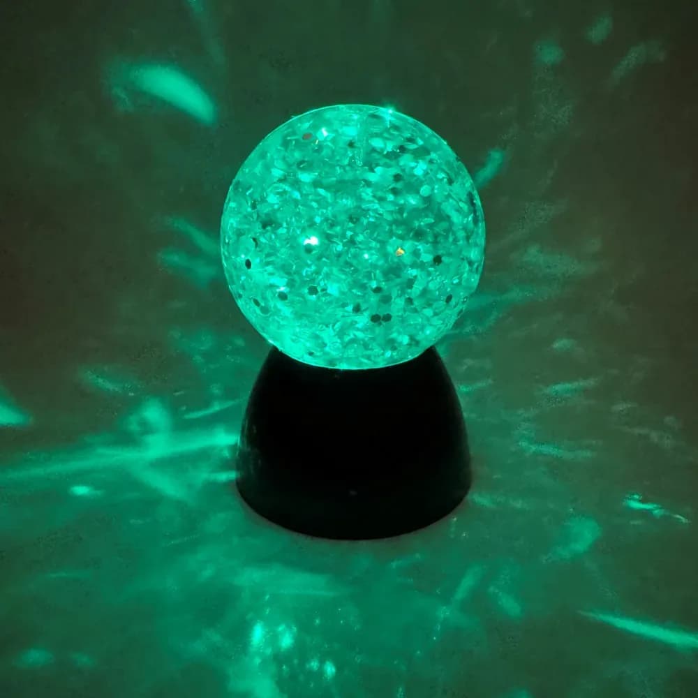 Glob senzorial luminos cu apa si sclipici — miniatură