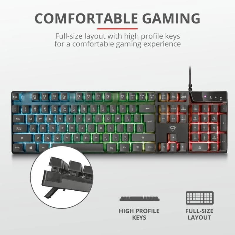 Tastatura Mecanica Gaming Trust GXT 835 Azor, USB, negru — miniatură