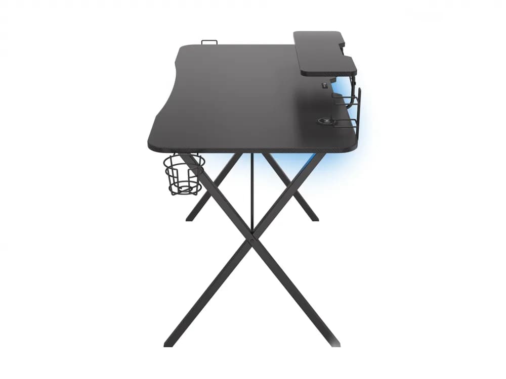 Birou gaming Genesis Holm 300, MDF, suporta pana la 60kg, iluminare RGB, negru — miniatură