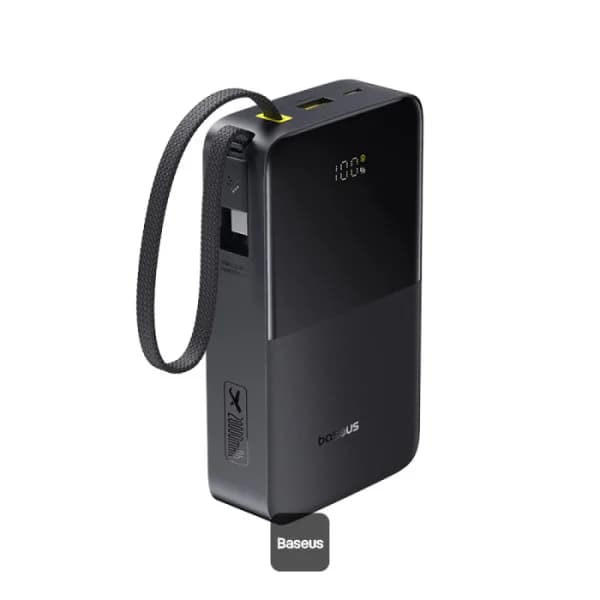 POWER BANK Baseus EnerFill FC51 Bipow2 Pro, 20000mAh, 22.5W, 1 x USB Type-C, 1 x USB, cablu integrat USB Type-C 22cm, negru, "E0027701" - 6932172691899