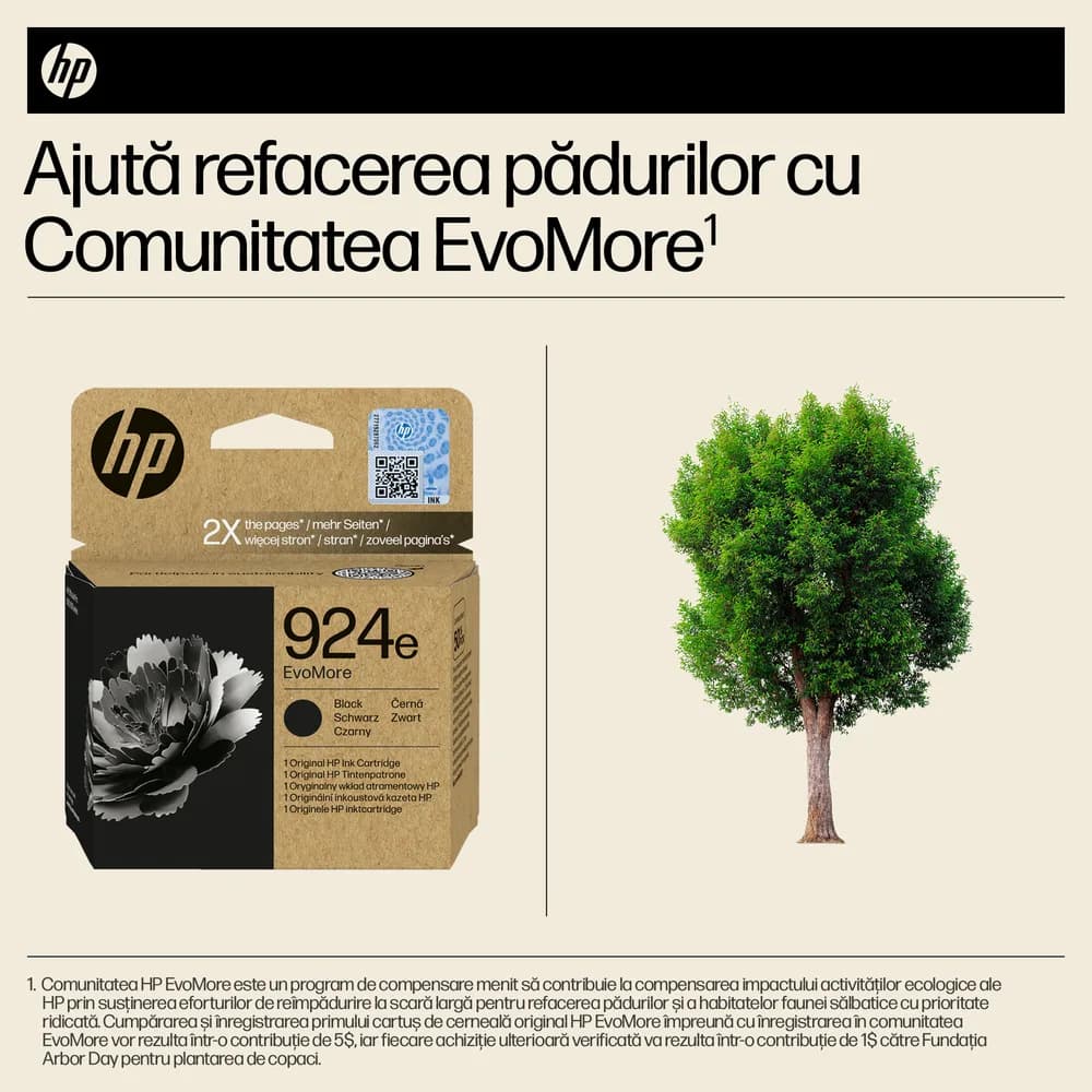 Cartus Cerneala Original HP Black, nr.924E, pentru 8120e|8130e, 500, incl.TV 1.2 RON, "4K0V0NE" — miniatură