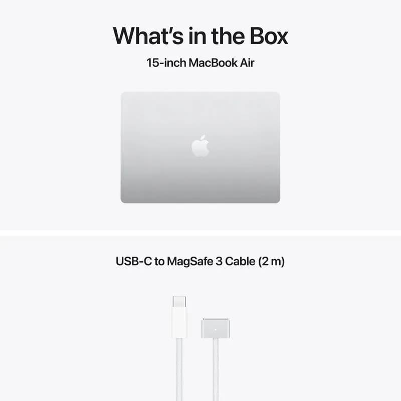 MacBook Air 15.3" Retina/Apple M5 (CPU 10-core, GPU 10-core, NeuralEngine16-core)/24GB/512GB - Silver - INT KB (No Adapter) - 2026 (CTO from MDV94RO/A) — miniatură