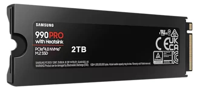 SSD Samsung PCIE G4 M.2 NVME 2TB W/HS/990 PRO "MZ-V9P2T0GW" — miniatură