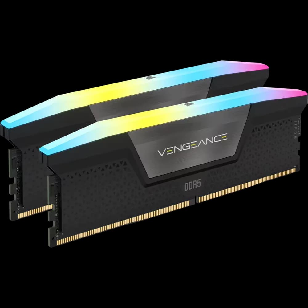 VENGEANCE RGB 64GB (2x32GB) DDR5 DRAM 6000MHz C40 Memory Kit - Black "CMH64GX5M2B6000Z40"