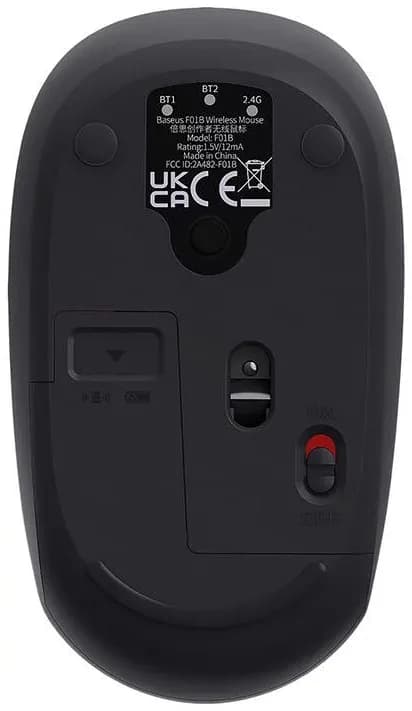 MOUSE Baseus, wireless 2.4GHz, optic,3/1 butoane/scroll, 800/1200/1600DPI, raza 10-20m, gri "B01055502833-00" — miniatură