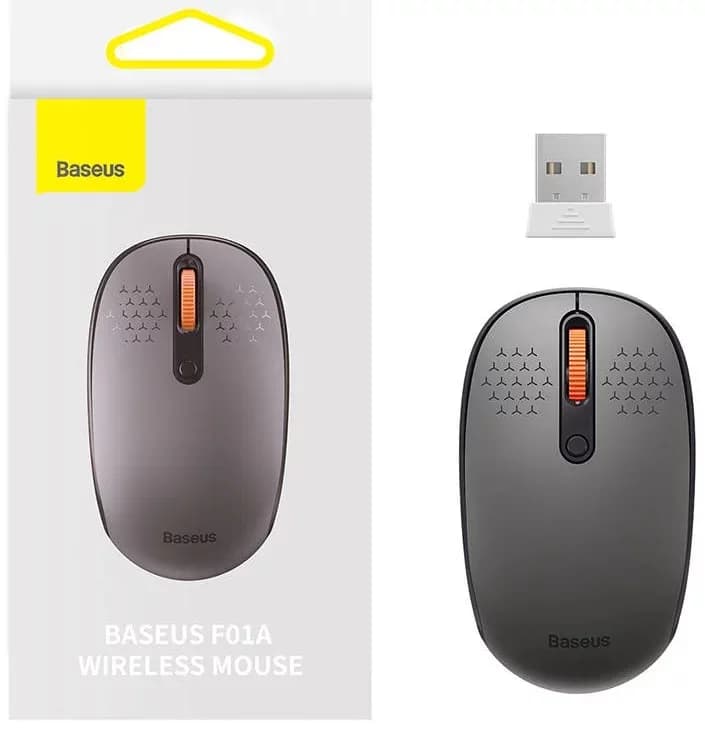 MOUSE Baseus, wireless 2.4GHz, optic,3/1 butoane/scroll, 800/1200/1600DPI, raza 10-20m, gri "B01055502833-00"