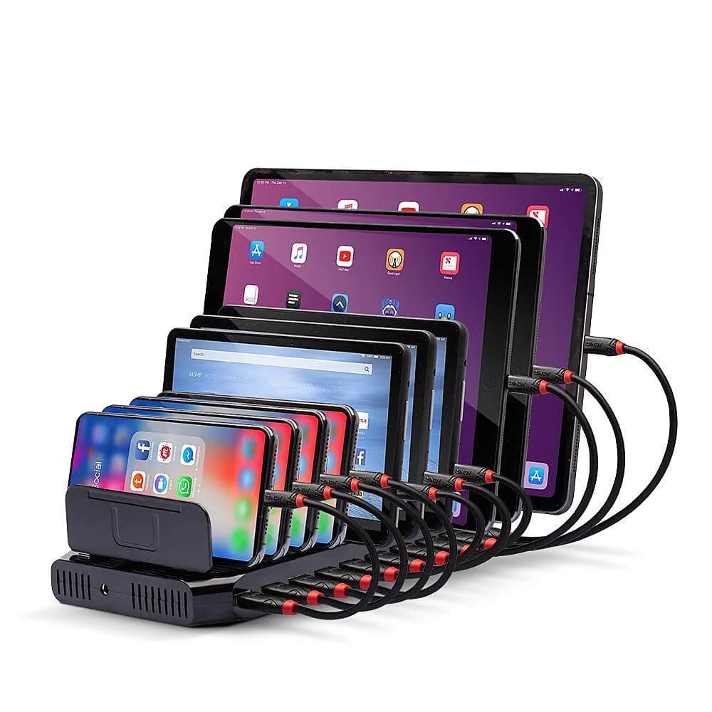 Hub USB LINDY 96W 10 Port USB Charging Station USB-A, 10 porturi, Negru
