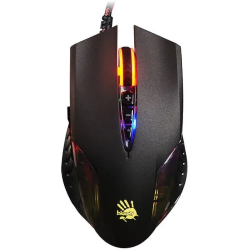 MOUSE A4tech, gaming, cu fir, USB, optic, 3200 dpi, butoane/scroll 8/1, iluminare, butoane programabile, negru, "Q50"