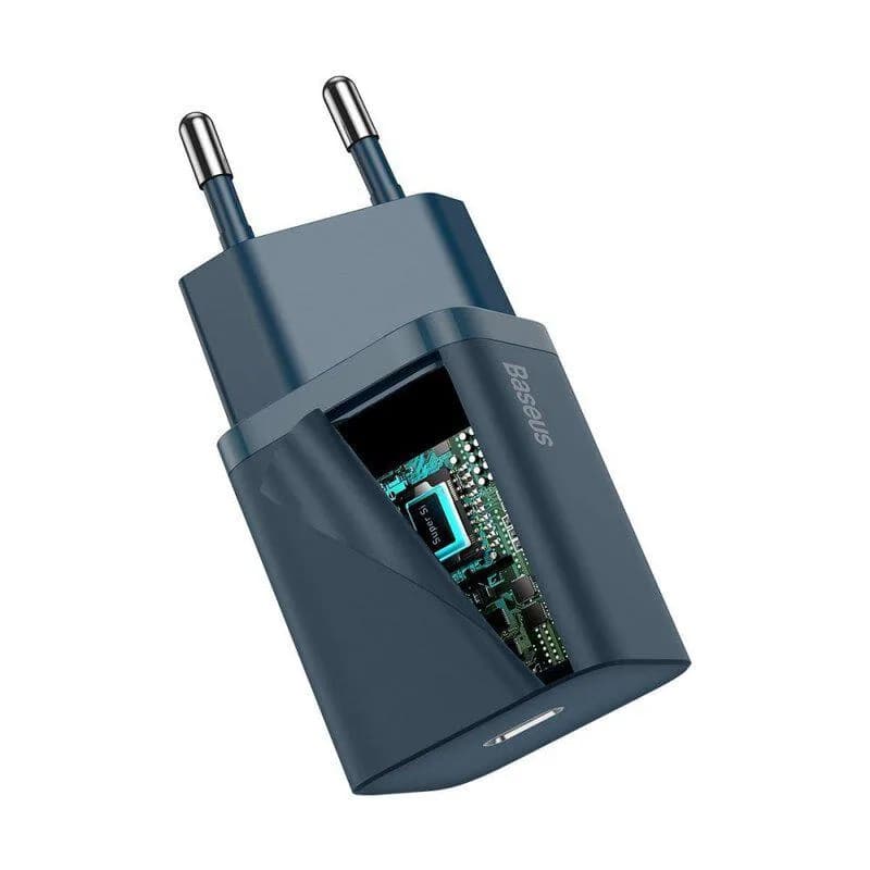Incarcator retea Baseus Super Si, Quick Charge 20W, 1 x USB Type-C 5V/3A, albastru — miniatură