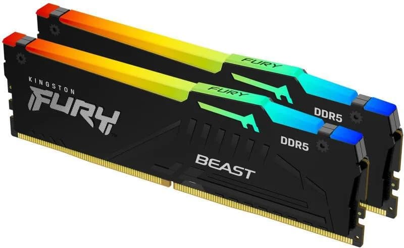 Memorie RAM Kingston FURY Beast RGB, 64 GB DDR5, 6000 MHz, CL30