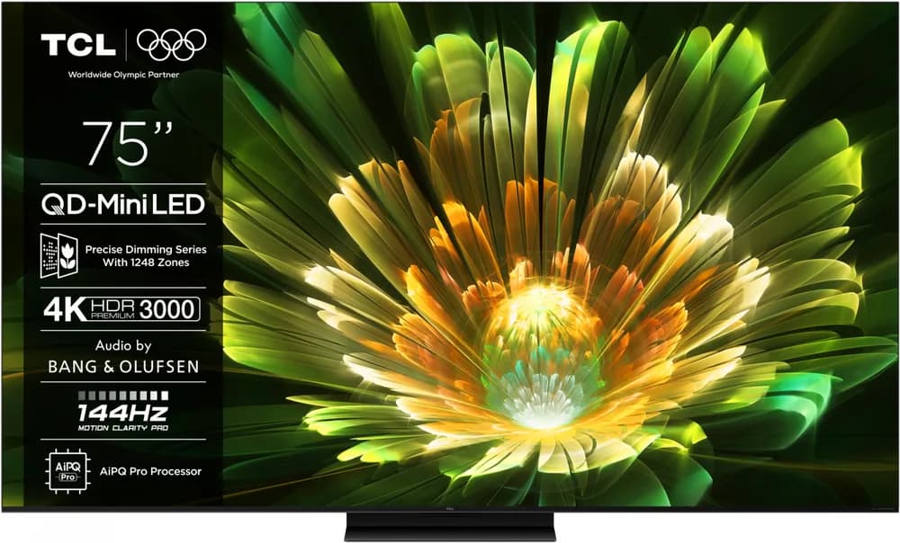 Televizor TCL QD-MiniLED 75Q7C, 189 cm, Smart Google TV, 4K Ultra HD, 144Hz, Bang & Olufsen
