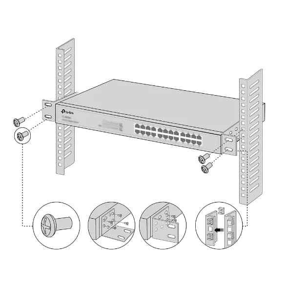KIT MONTARE switch TP-Link, compatibil cu switch-urile TP-Link montabile in rack-uri de 13-inch "RackMount Kit-13" — miniatură