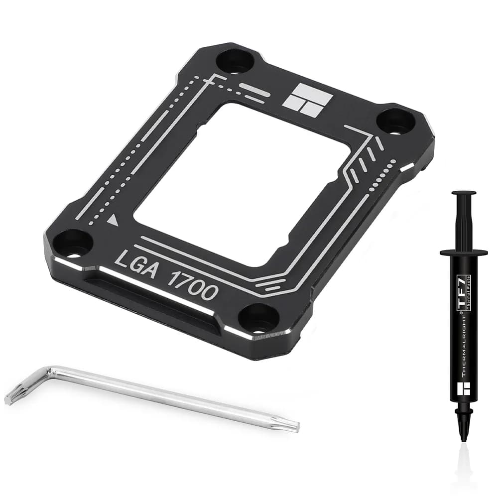 Contact Frame Thermalright "LGA 17XX-BCF-Black", compatibil skt. Intel LGA1700 gen 12/13/14, aluminiu, negru, 54x70x6mm, include surubelnita L, "LGA 17XX-BCF-Black" — miniatură