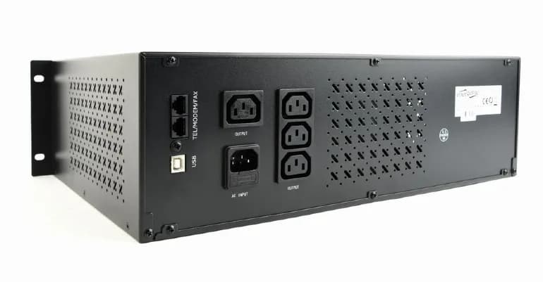 UPS GEMBIRD, Line Int. cu management, rack, 1500VA/900W, AVR, IEC x 4, 2 x baterie 12V/8Ah, display LCD, back-up 1 - 10 min., "UPS-RACK-1500" — miniatură