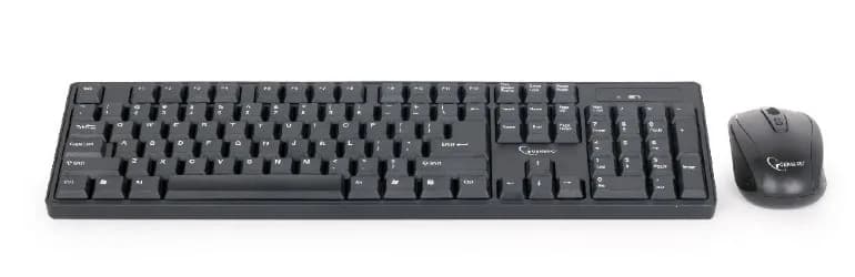 KIT wireless GEMBIRD, tastatura wireless 104 taste + mouse wireless 1000dpi, 4 butoane, rotita scroll, black "KBS-W-01" — miniatură