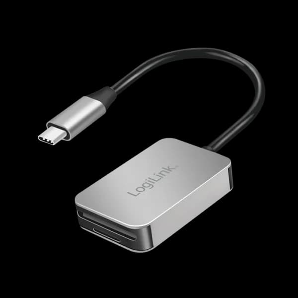 CARD READER extern LOGILINK, interfata USB Type C, citeste/scrie: SD / micro SD; aluminiu, gri, "CR0050"