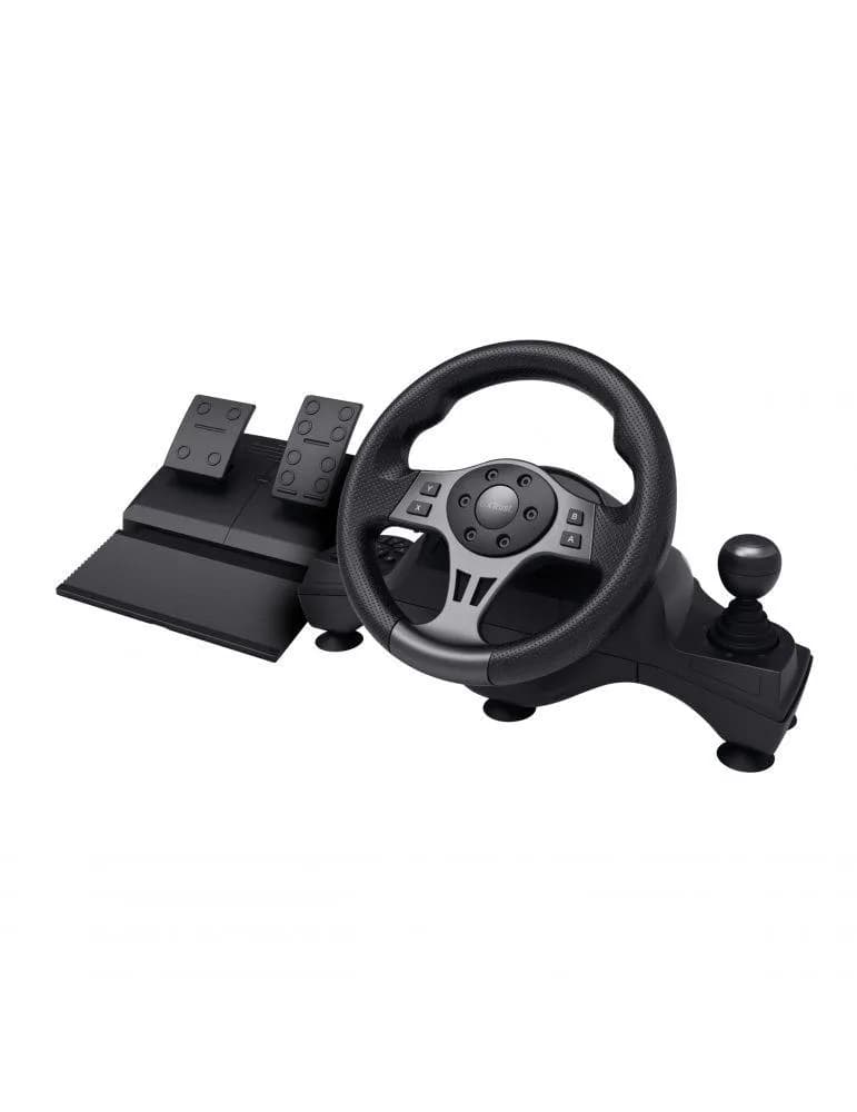 Volan racing Trust GXT 289 Movi Movi, conectivitate cu fir, 25 de butoane, console compatibile Nintendo Switch, Xbox Series S, Xbox Series X, Xbox One X, Xbox One S, Xbox One, PS4, PS4 Original, PS4 Pro, PS4 Slim, negru