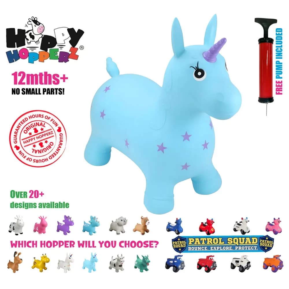 Jucărie gonflabilă săltăreață de călărit Unicornul Turcoaz HappyHopperz — miniatură