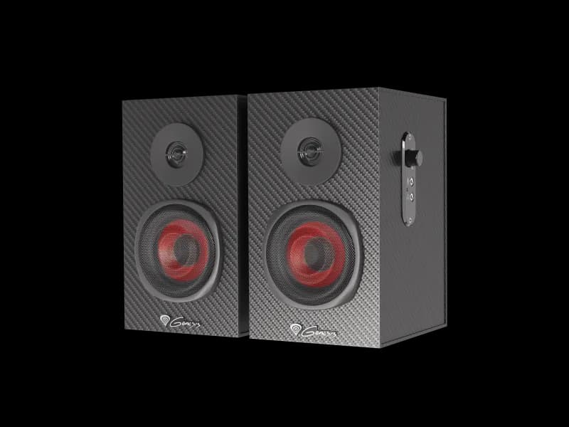 Sistem audio Genesis HELIUM 200 2.0, interfata mini jack 3.5 mm, putere maxima RMS 20 W, diametru difuzoare 76,2 mm, negru