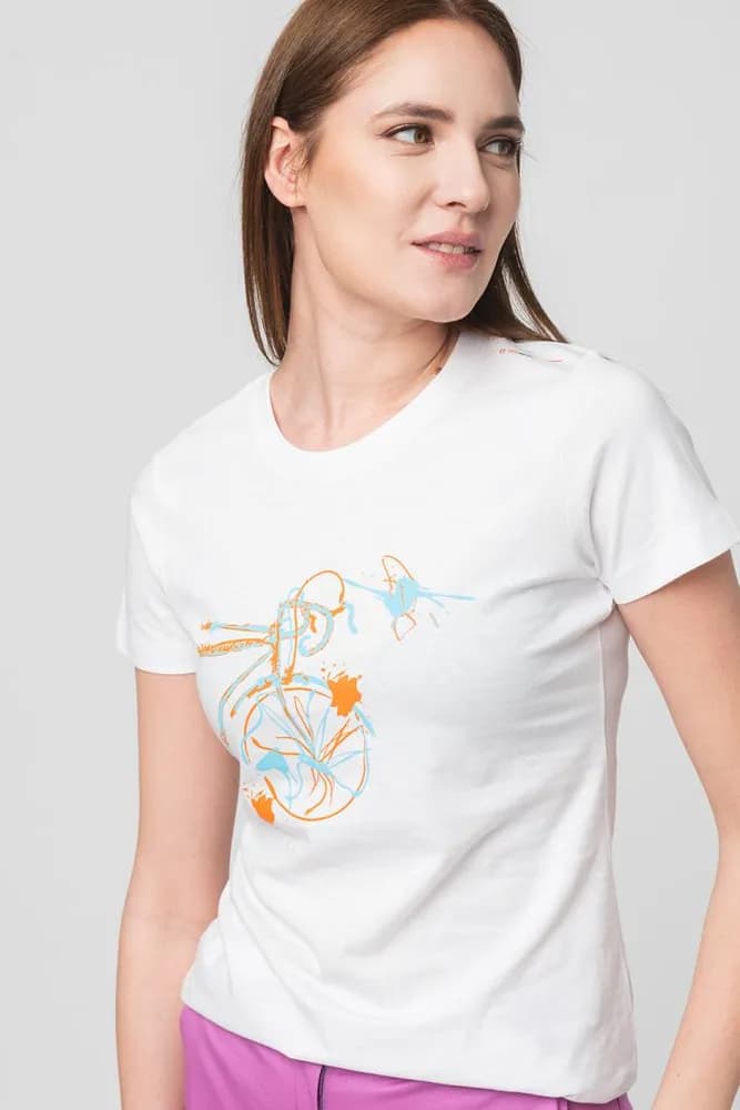 TSHIRT CASUAL F BICICLETA COLOR WHITE-L — miniatură