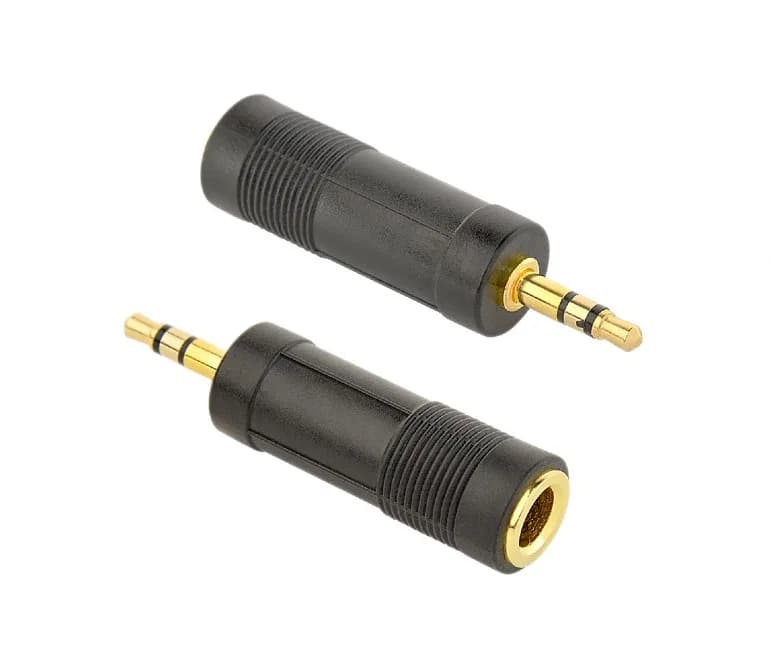 ADAPTOR audio GEMBIRD stereo (1 x 6.35 mm jack M la 1 x 3.5 mm jack T), negru, "A-6.35F-3.5M"