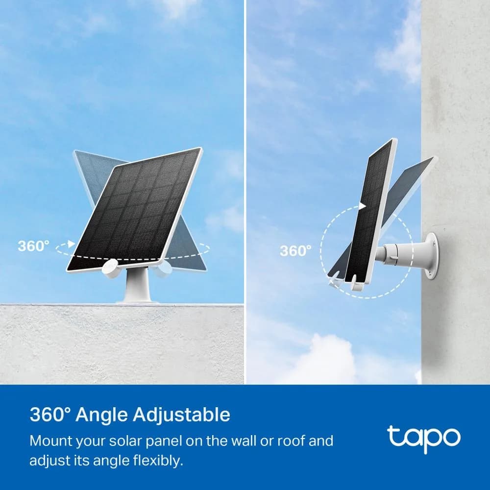TP-LINK PANOU SOLAR PENTRU CAMERE TAPO TAPO A200, Captează energie solară și oferă alimentare non-stop pentru camerele Tapo care funcționează cu acumulatori (Tapo C420 și Tapo C400).Putere de încărcare de până la 4.5 W, 237.96 x 174.85 x 17.5mm, Port de încărcare micro USB — miniatură