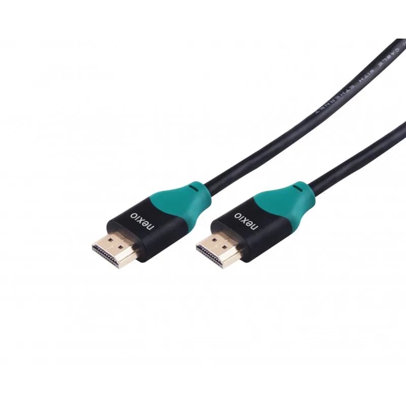 Cablu HDMI, V2.0, tata-tata, 4K@60hz, 1080P, High Speed Ethernet, contacte aurite, 10m, Negru, Nexio "NX-VN-HD40-10M"