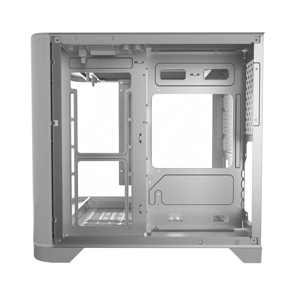Carcasa 1stPlayer gaming UV5-wh-Hub, 5 ventilatoare aRGB infinity efect plus PWM, telecomanda, Micro-ATX, alb — miniatură