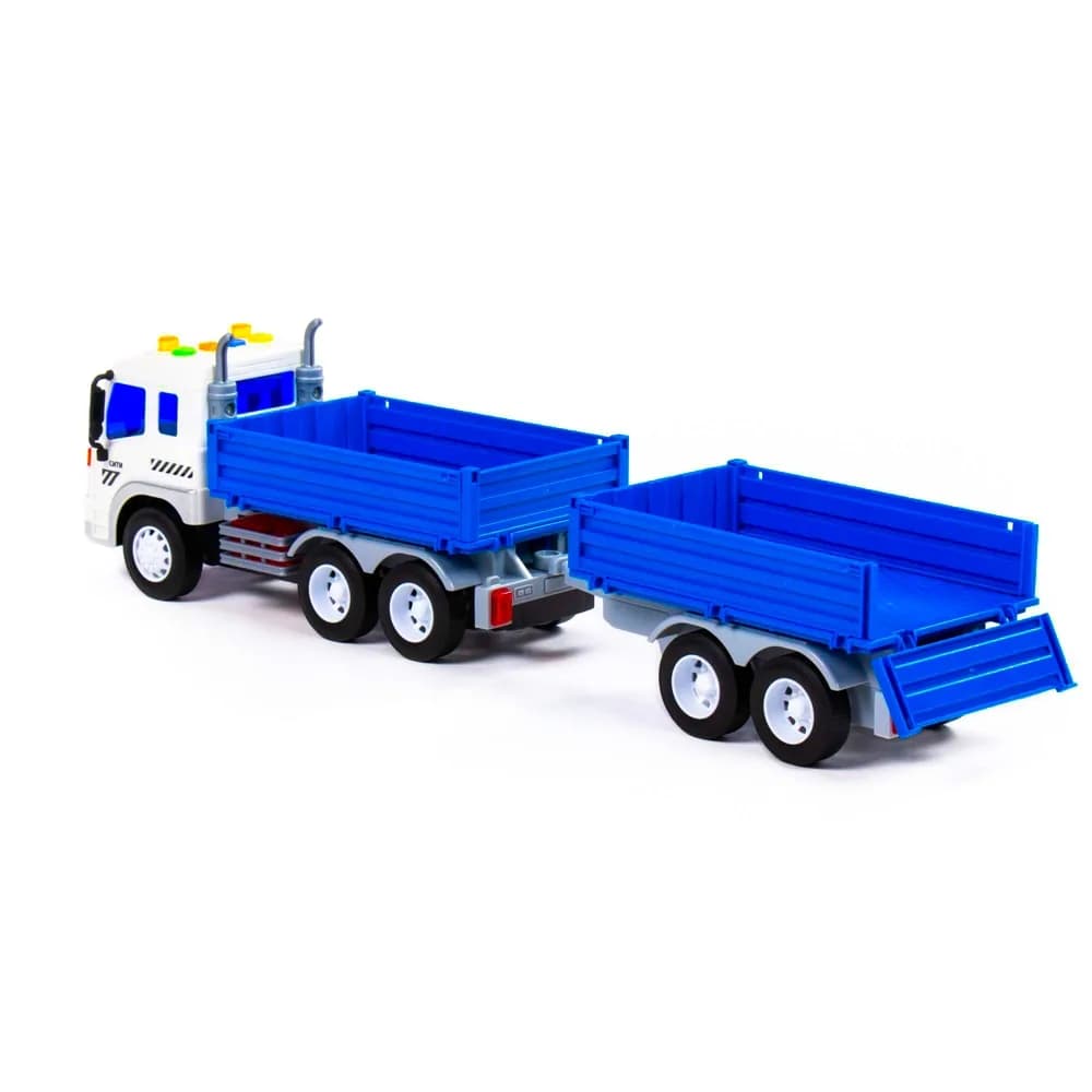 Camion + remorca cu lumina si sunet, 46.6x10.2x12 cm, Polesie — miniatură