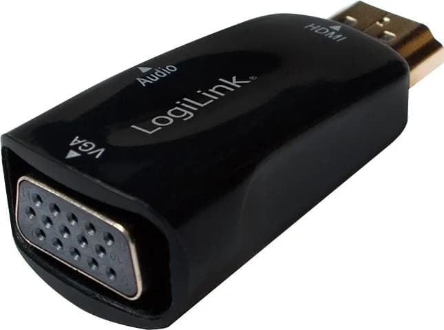 ADAPTOR video LOGILINK, splitter HDMI (T) la VGA (M) + Jack 3.5mm (M), rezolutie maxima Full HD (1920 x 1080) la 30Hz, black, "CV0107" — miniatură