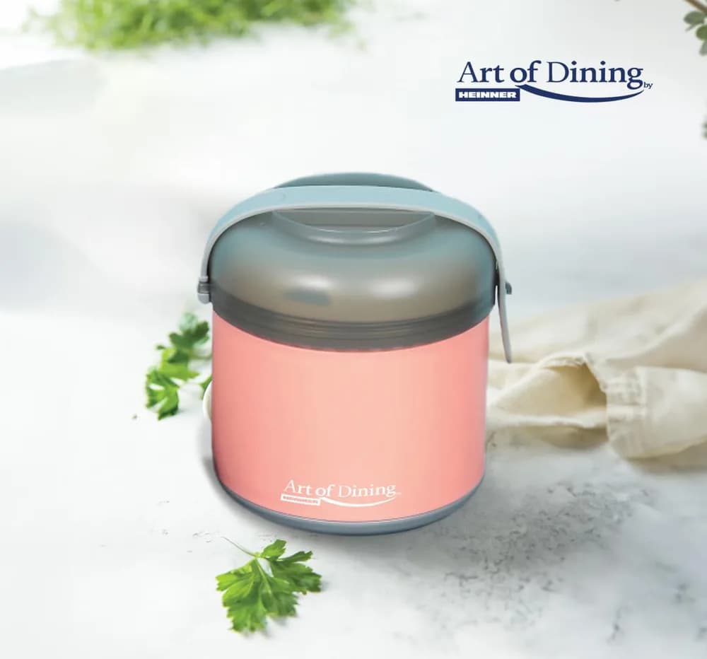 CASEROLA TERMICA 600 ML, LOCA, ROZ, HEINNER — miniatură