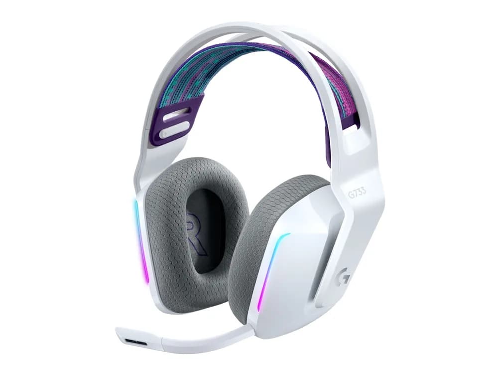LOGITECH G733 LIGHTSPEED Wireless RGB Gaming Headset - WHITE - 2.4GHZ - EMEA, "981-000883"