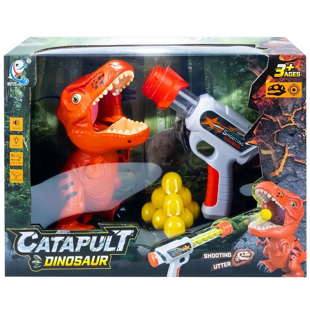 Pistol cu bile + tinta dinozaur — miniatură