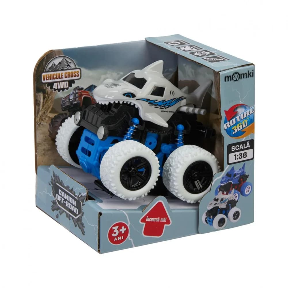 MASINA OFF-ROAD 4X4, 360 DE GRADE, 10.8CM, ALBA, MOMKI — miniatură