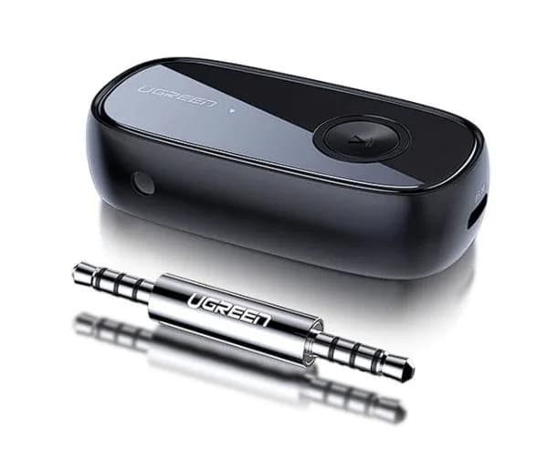 ADAPTOR Bluetooth Jack 3.5 Ugreen, "CM279" acumulator inclus, microfon inclus, convertor audio wireless cu APTX, versiune bluetooth 5.0, negru "70304" - 6957303873043